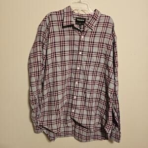 Bonobos Burgundy and Gray Long Sleeve Button Down Shirt XL Slim Fit